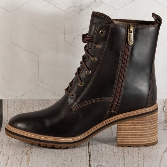 Timberland Women's Sienna High Waterproof Side Zip Boot Dark Brown Size 10 M - Picture 8 of 14